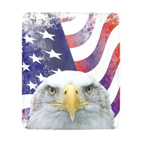 American Flag and Bald Eagle Ultra-Soft Micro Fleece Blanket 50"x60"