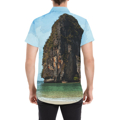 Phra-Nang Krabi Thailand Men's All Over Print Short Sleeve Shirt (Model T53)