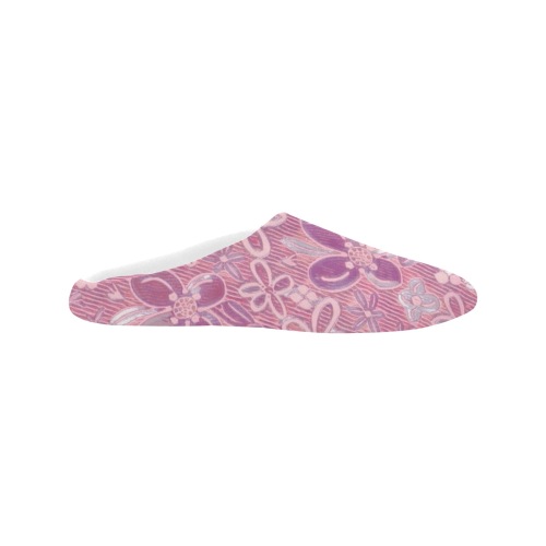 Cute floral pattern Women's Non-Slip Cotton Slippers (Model 0602)