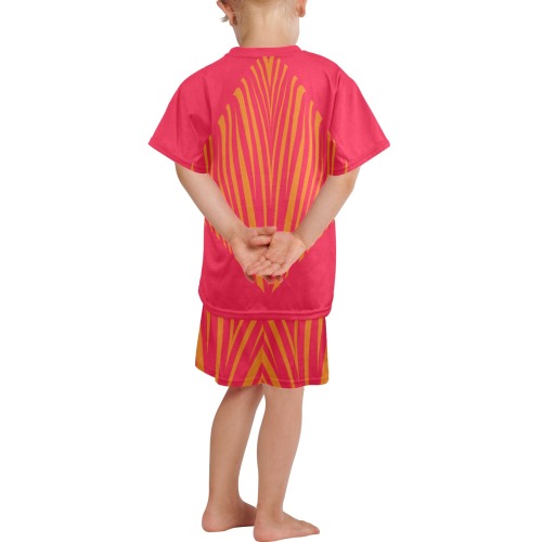 Zebra pink & orange Little Girls' Short Pajama Set