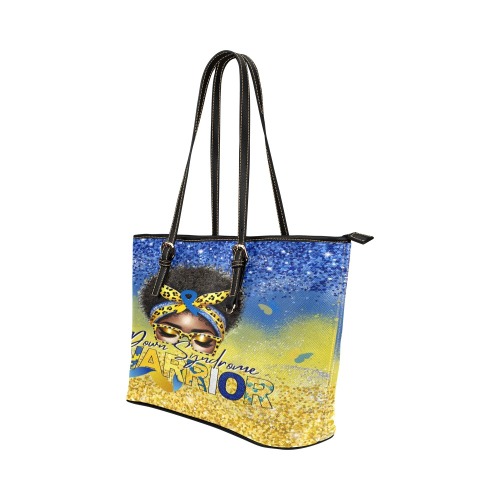 Down Syndrome Awareness Leather Tote Bag/Large (Model 1651)