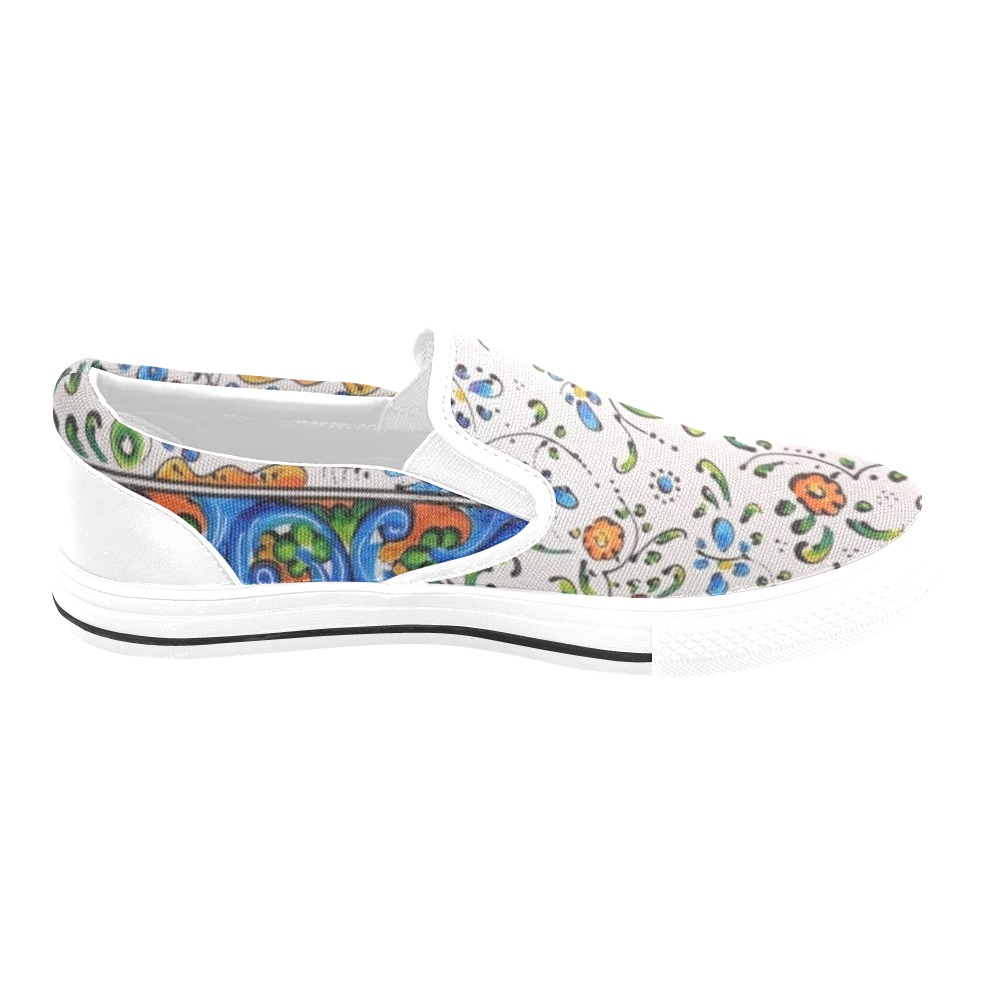 Floral Women's Slip-on Canvas Shoes (Model 019)