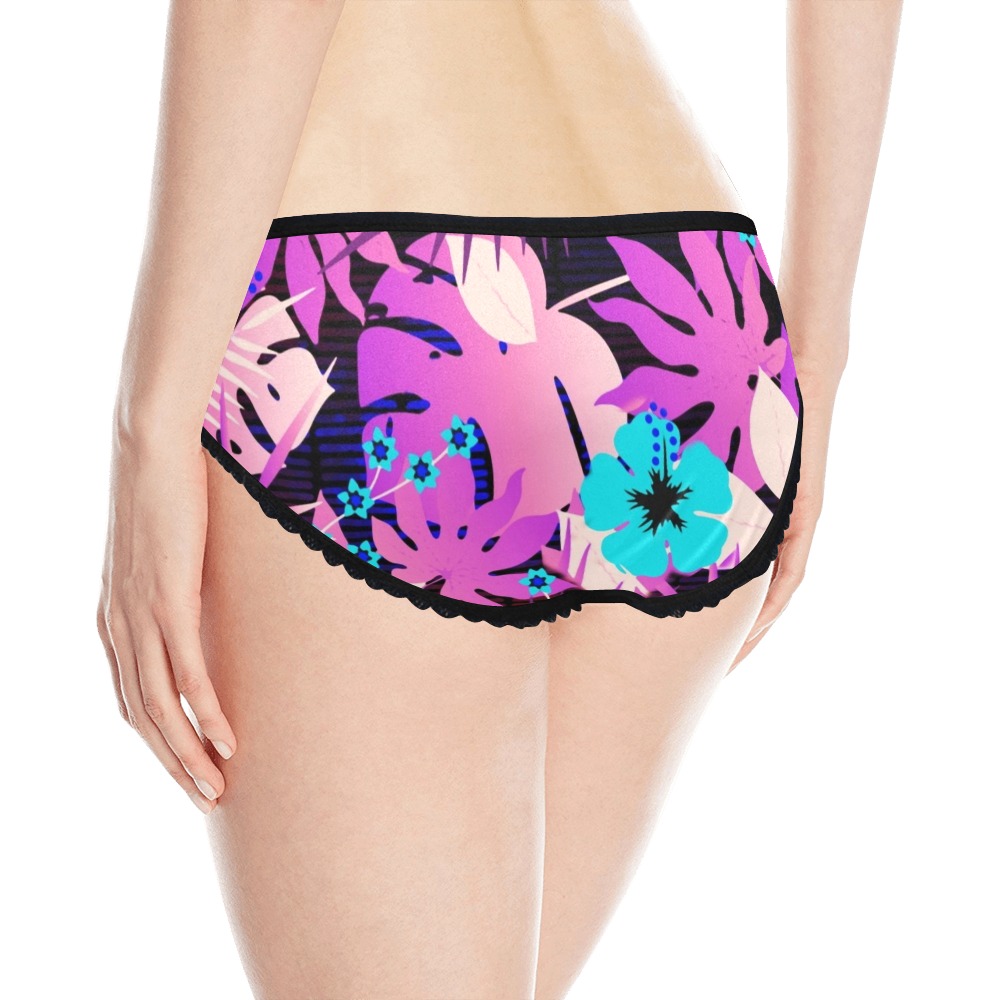 GROOVY FUNK THING FLORAL PURPLE Women's All Over Print Classic Briefs (Model L13)