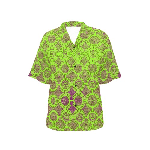 AFRICAN PRINT PATTERN 2 All Over Print Hawaiian Shirt for Women (Model T58)