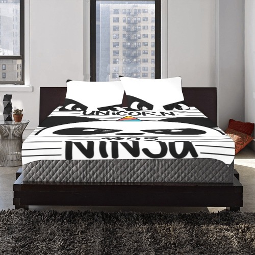 Cute Funny Panda bed set 3-Piece Bedding Set