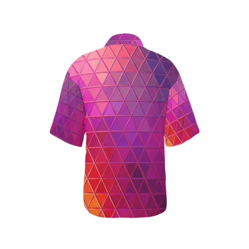 mosaic triangle 5 All Over Print Hawaiian Shirt for Women (Model T58)
