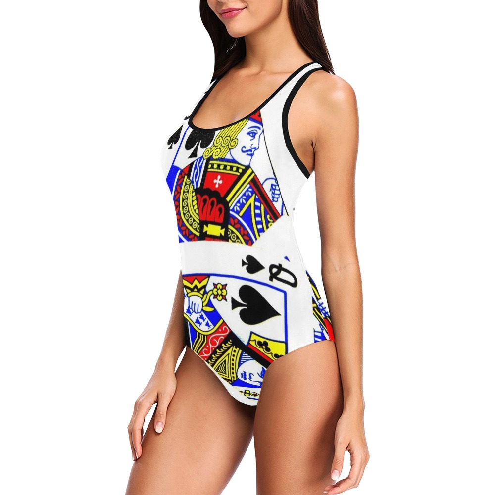 PLAYING CARDS-2 Vest One Piece Swimsuit (Model S04)