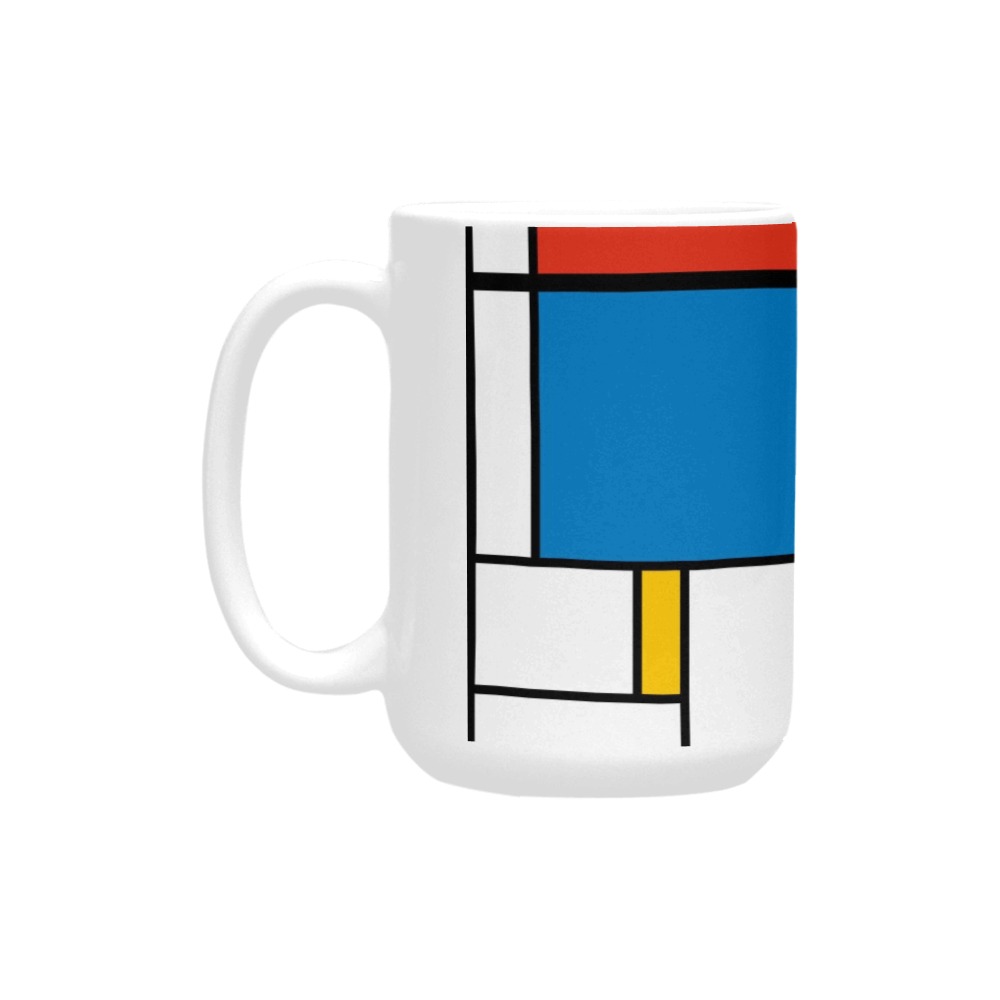 Mondrian De Stijl Modern Custom Ceramic Mug (15OZ)