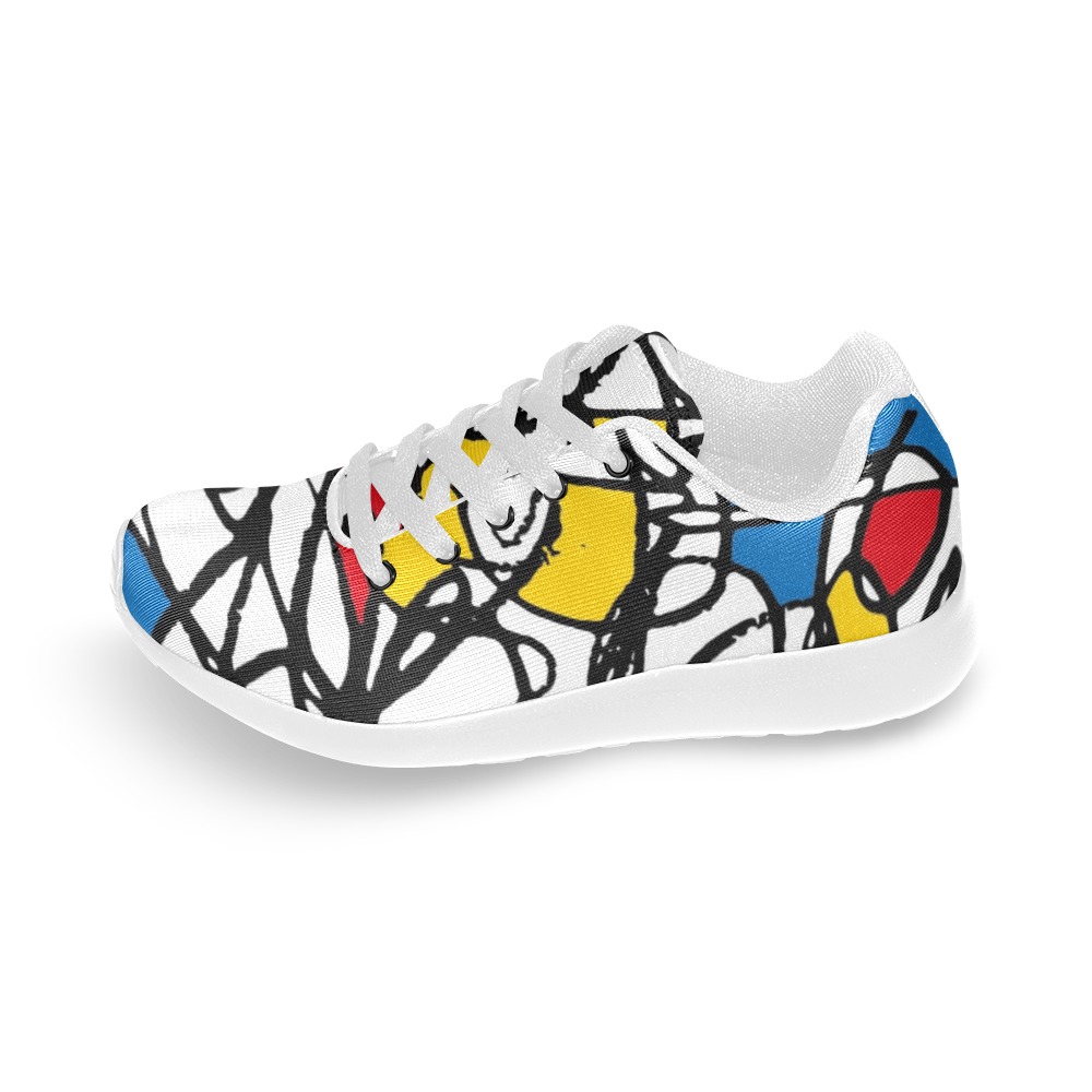 Mondrian Doodle Scribble Women’s Running Shoes (Model 020)