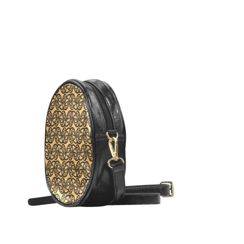 Round Bag (Gold) Round Sling Bag (Model 1647)