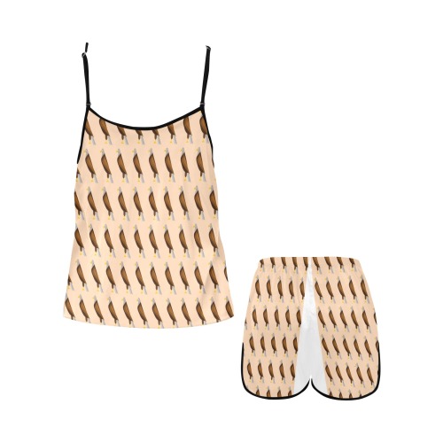Birds fest Women's Spaghetti Strap Short Pajama Set