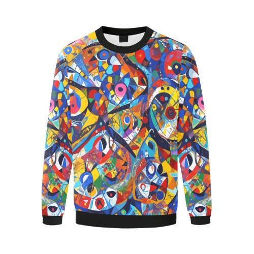 Chic colorful abstract pattern. Contemporary art. Men's Oversized Fleece Crew Sweatshirt (Model H18)