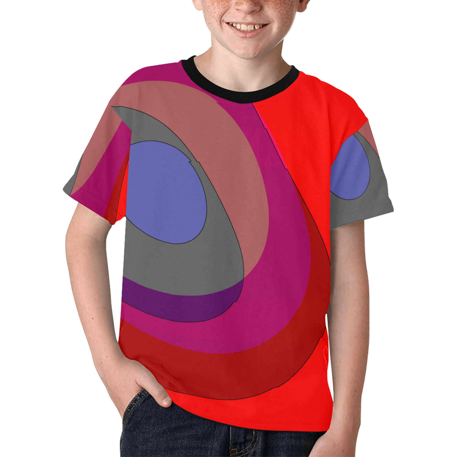 Red Abstract 714 Kids' All Over Print T-shirt (Model T65)