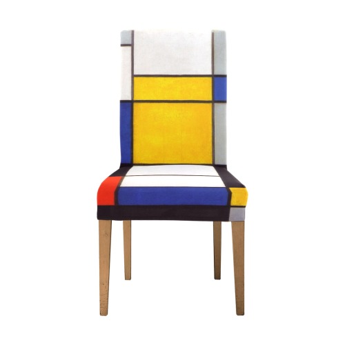 Composition A by Piet Mondrian Removable Dining Chair Cover