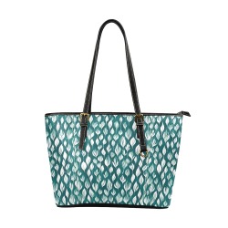 Verdant Elegance Leather Tote Bag/Large (Model 1640)