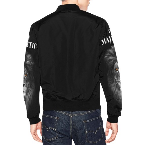 Men's Majestic Jacket Black All Over Print Bomber Jacket for Men (Model H19)
