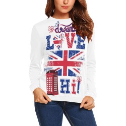 UK All Over Print Crewneck Sweatshirt for Women (Model H18)