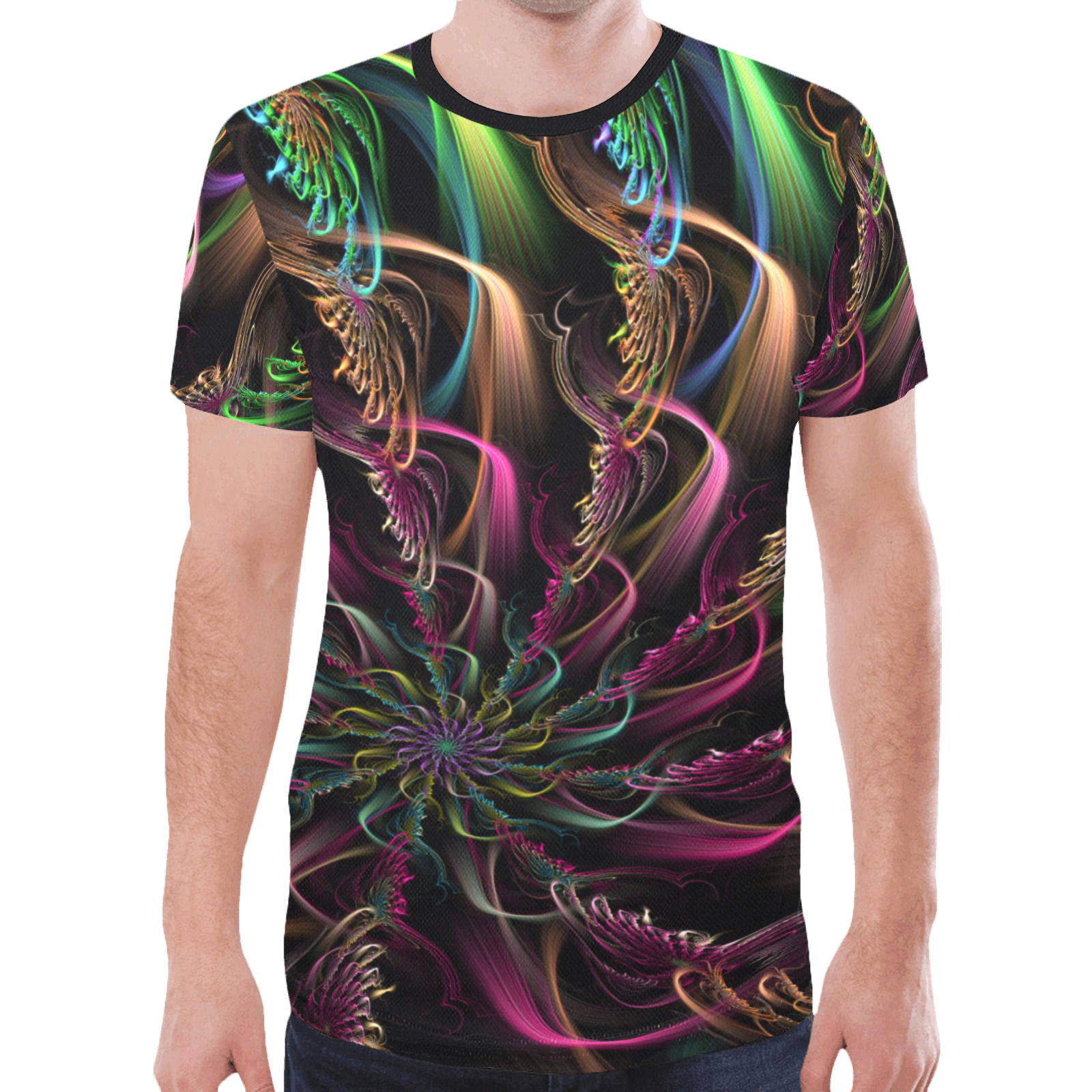 Sweet Ophelia Rainbow Fractal New All Over Print T-shirt for Men (Model T45)