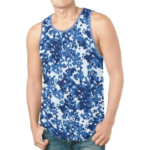Digital Blue Camouflage New All Over Print Tank Top for Men (Model T46)