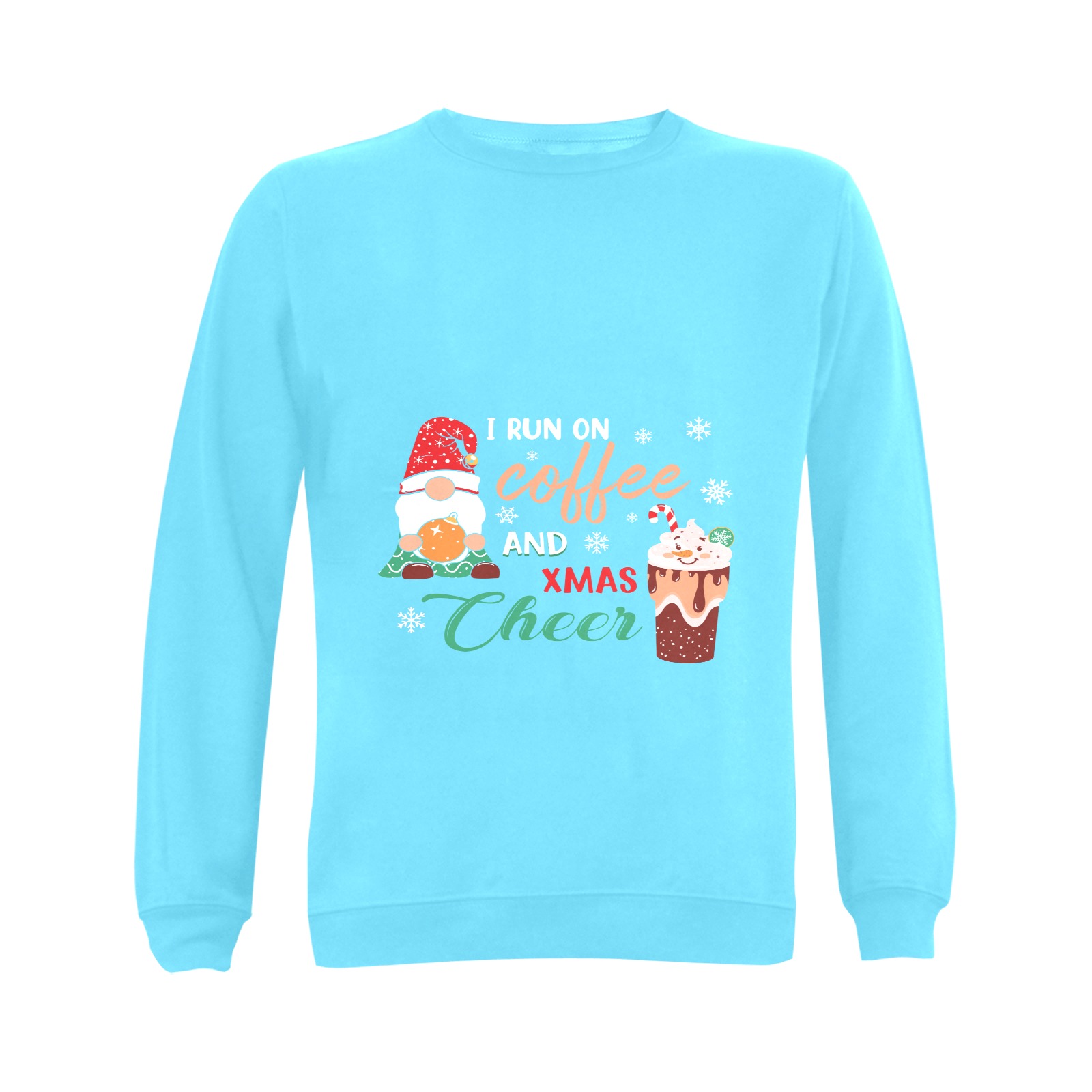I Run On Coffee & Christmas Cheer (LB) Gildan Crewneck Sweatshirt(NEW) (Model H01)