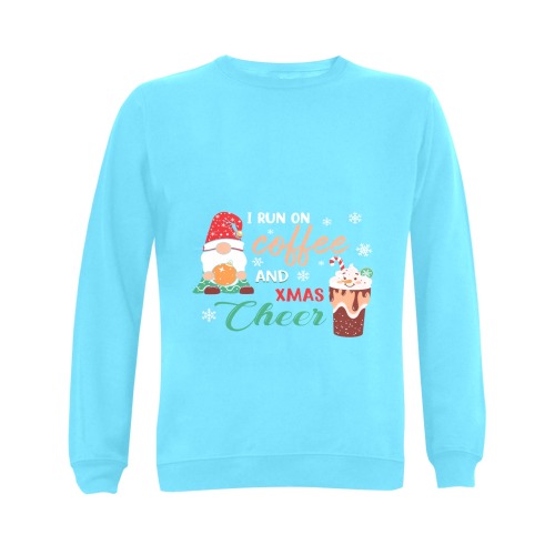 I Run On Coffee & Christmas Cheer (LB) Gildan Crewneck Sweatshirt(NEW) (Model H01)