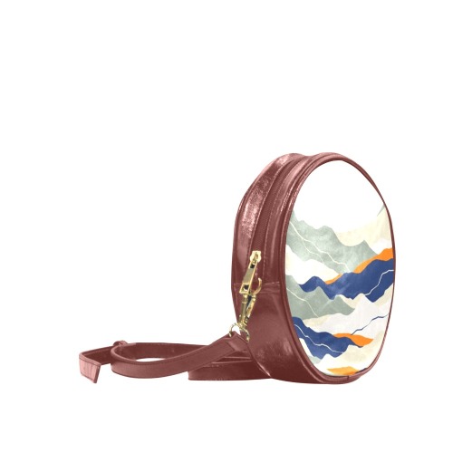 Modern abstract landscape of strokes-2 Round Sling Bag (Model 1647)