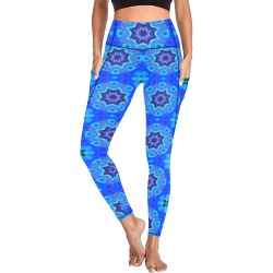 Beautiful Blue Abstract Created at Repper Women's All Over Print Leggings with Pockets (Model L56)
