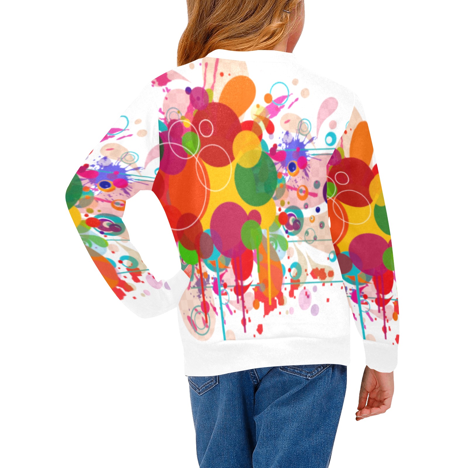 colors Girls' All Over Print Crew Neck Sweater (Model H49)