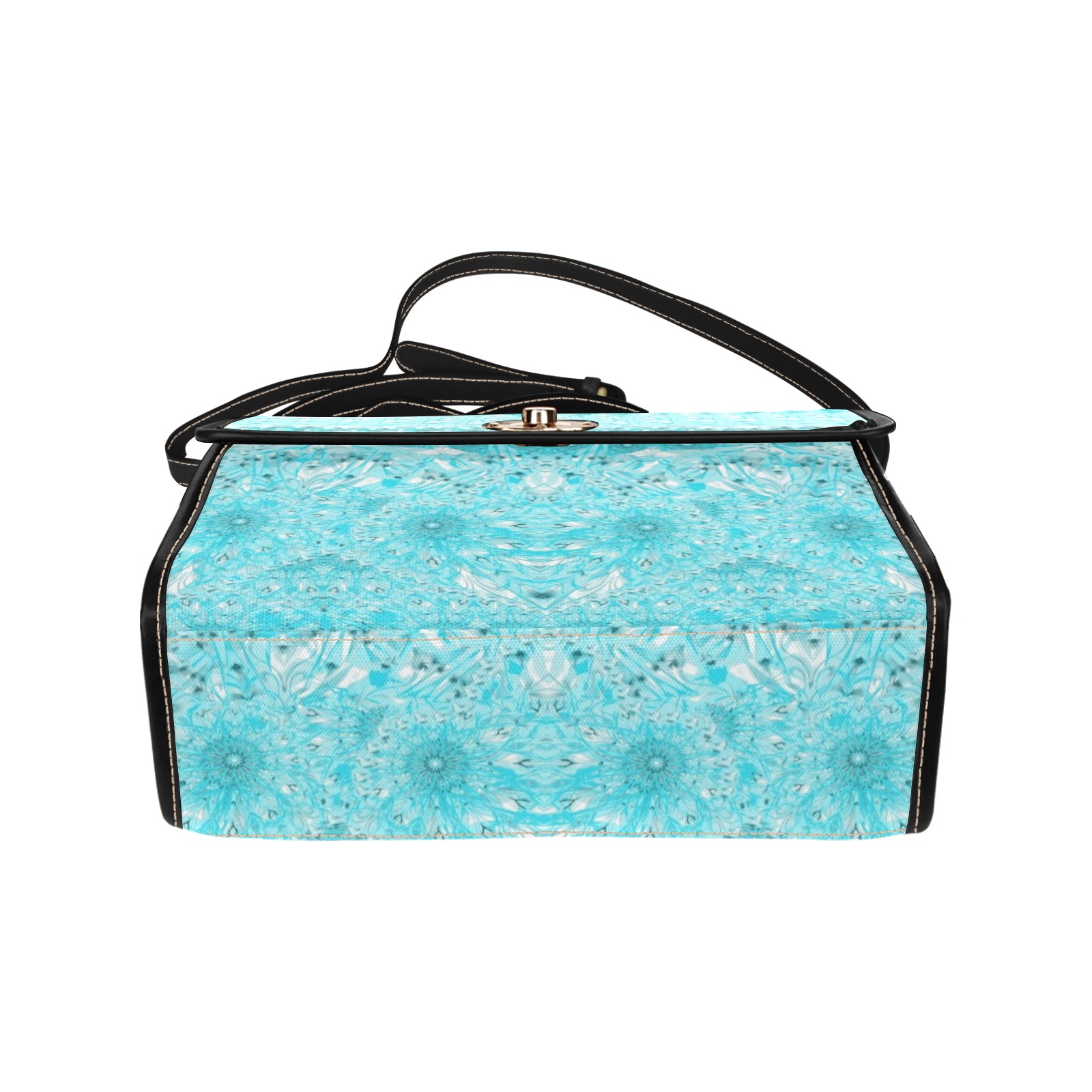 flowers and jewels Waterproof Canvas Bag-Black (All Over Print) (Model 1641)