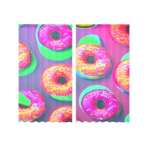 Donut Pop Gauze Curtain 28"x63" (Two-Piece)
