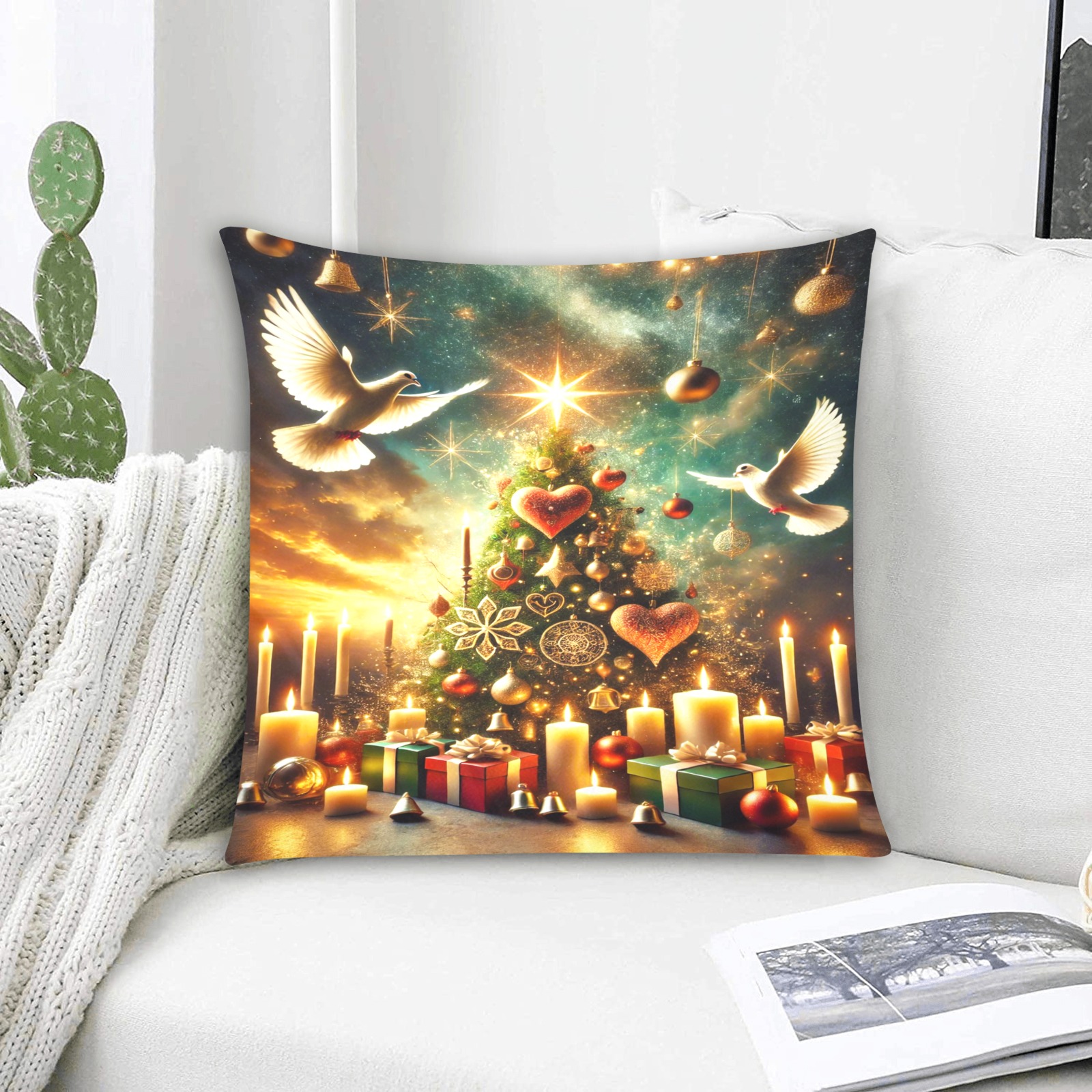 Upscaled_Christmas_Design Custom Zippered Pillow Cases 18"x18" (Two Sides)