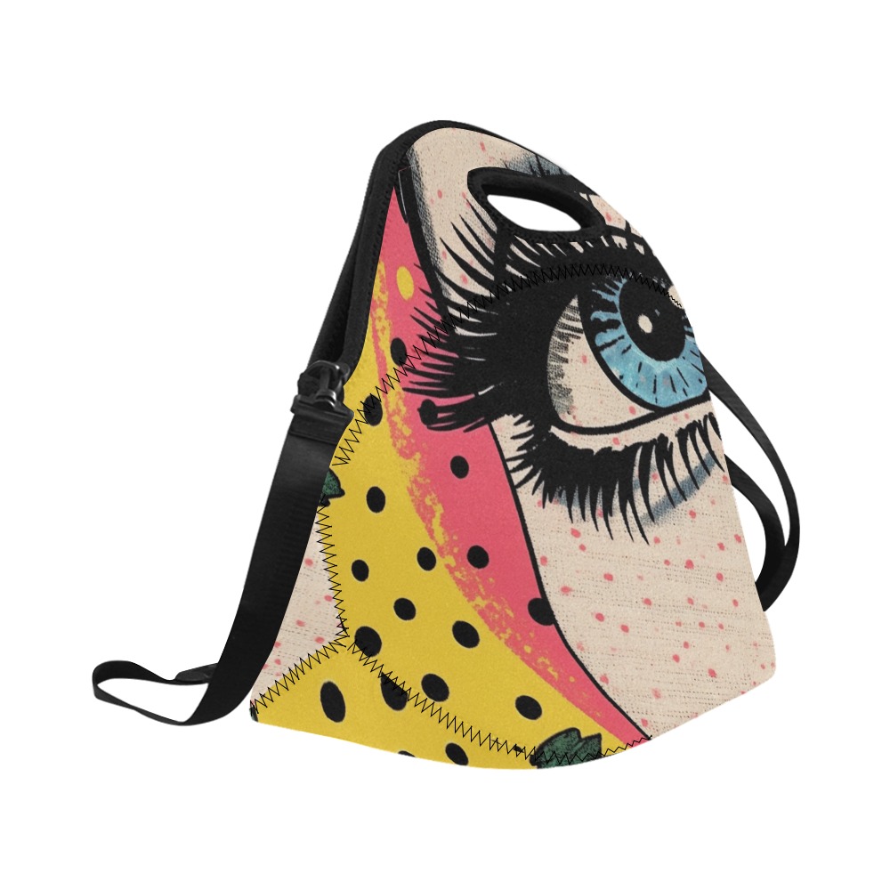 Ellie's Eye scuba purse neoprene pop art alternative fashion bag Neoprene Lunch Bag/Large (Model 1669)