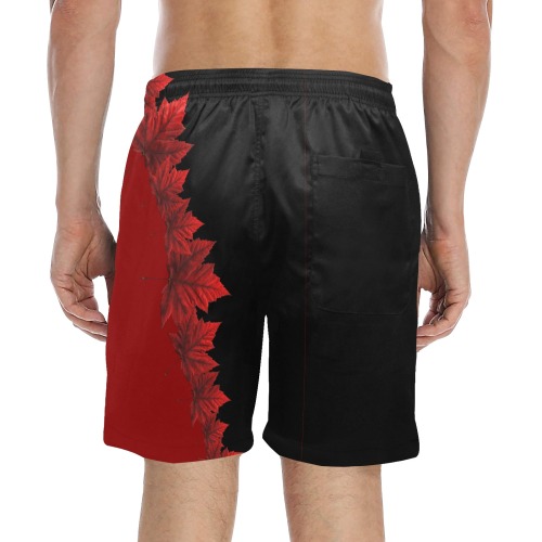 Canada Maple Leaf Swim Shorts Men's Mid-Length Beach Shorts (Model L51)