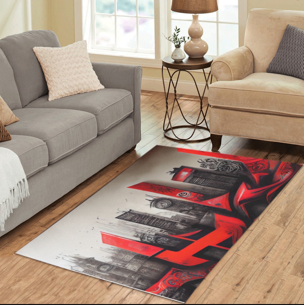 abstract city Area Rug 5'x3'3''