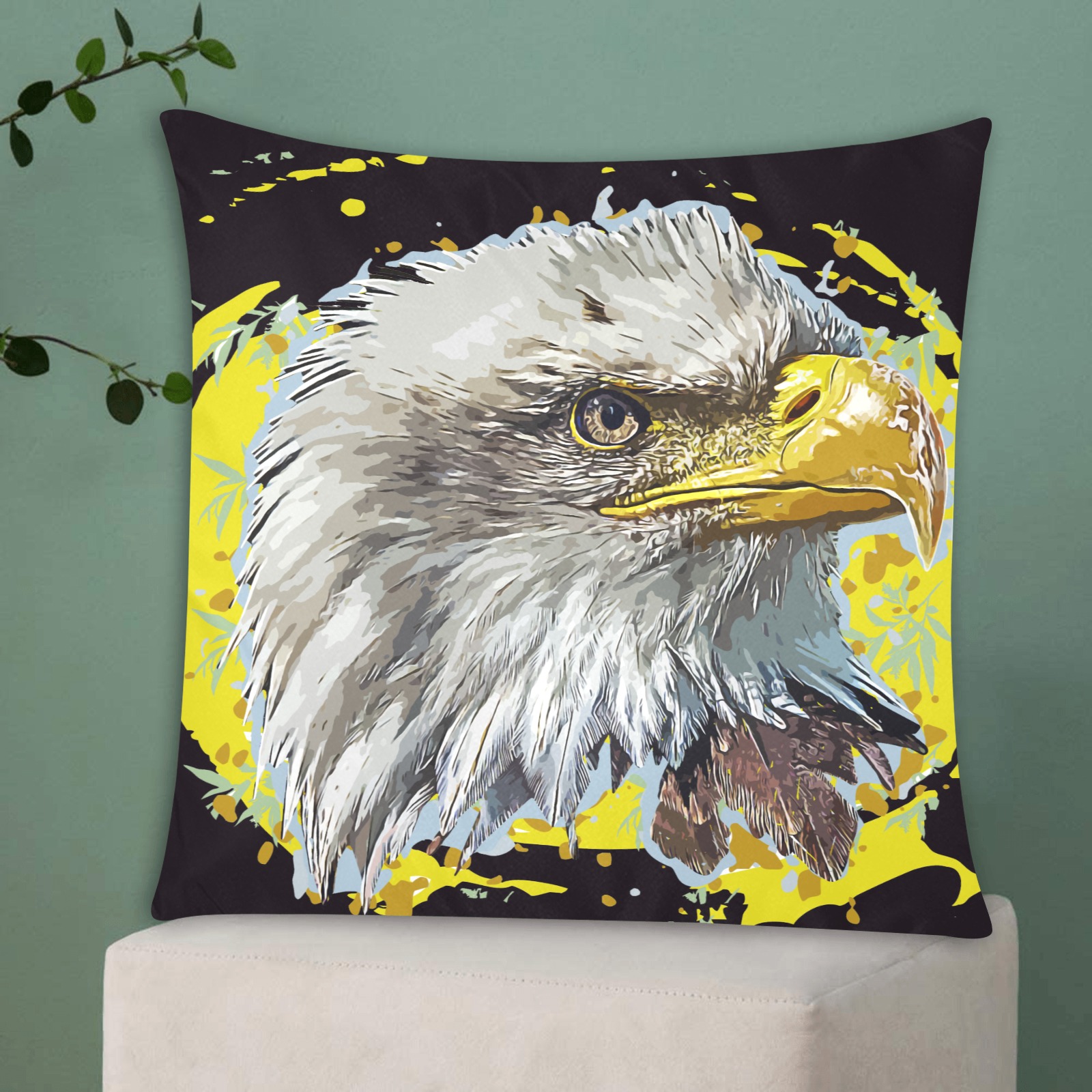 Eagle Custom Zippered Pillow Cases 20"x20" (Two Sides)