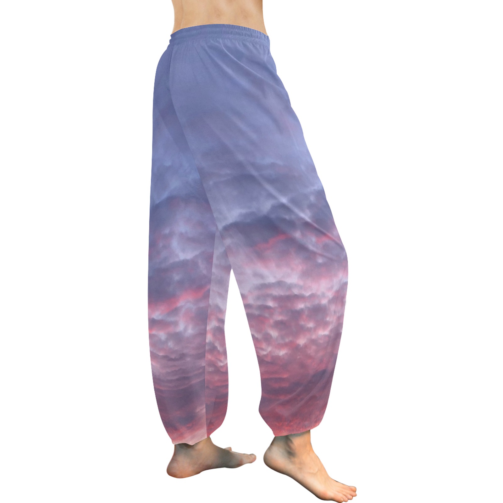 Morning Purple Sunrise Collection Women's All Over Print Harem Pants (Model L18)