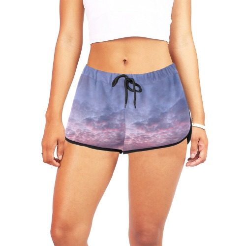 Morning Purple Sunrise Collection Women's All Over Print Relaxed Shorts (Model L19)