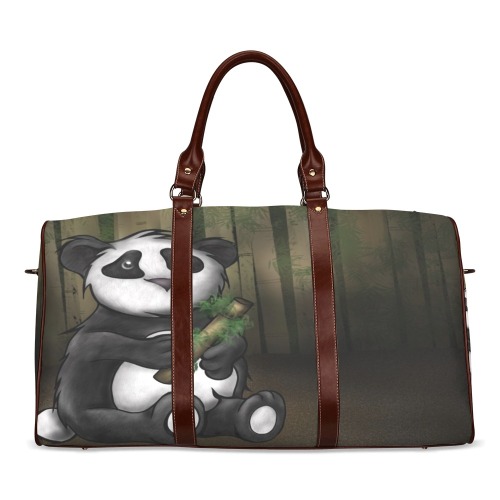 Cute Panda Bamboo.jpg Waterproof Travel Bag/Large (Model 1639)