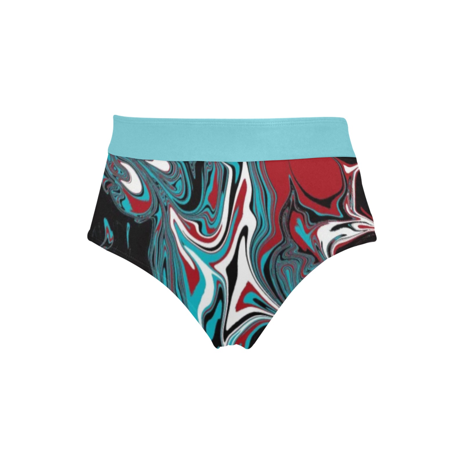 Dark Wave of Colors High-Waisted Bikini Bottom (Model S21)