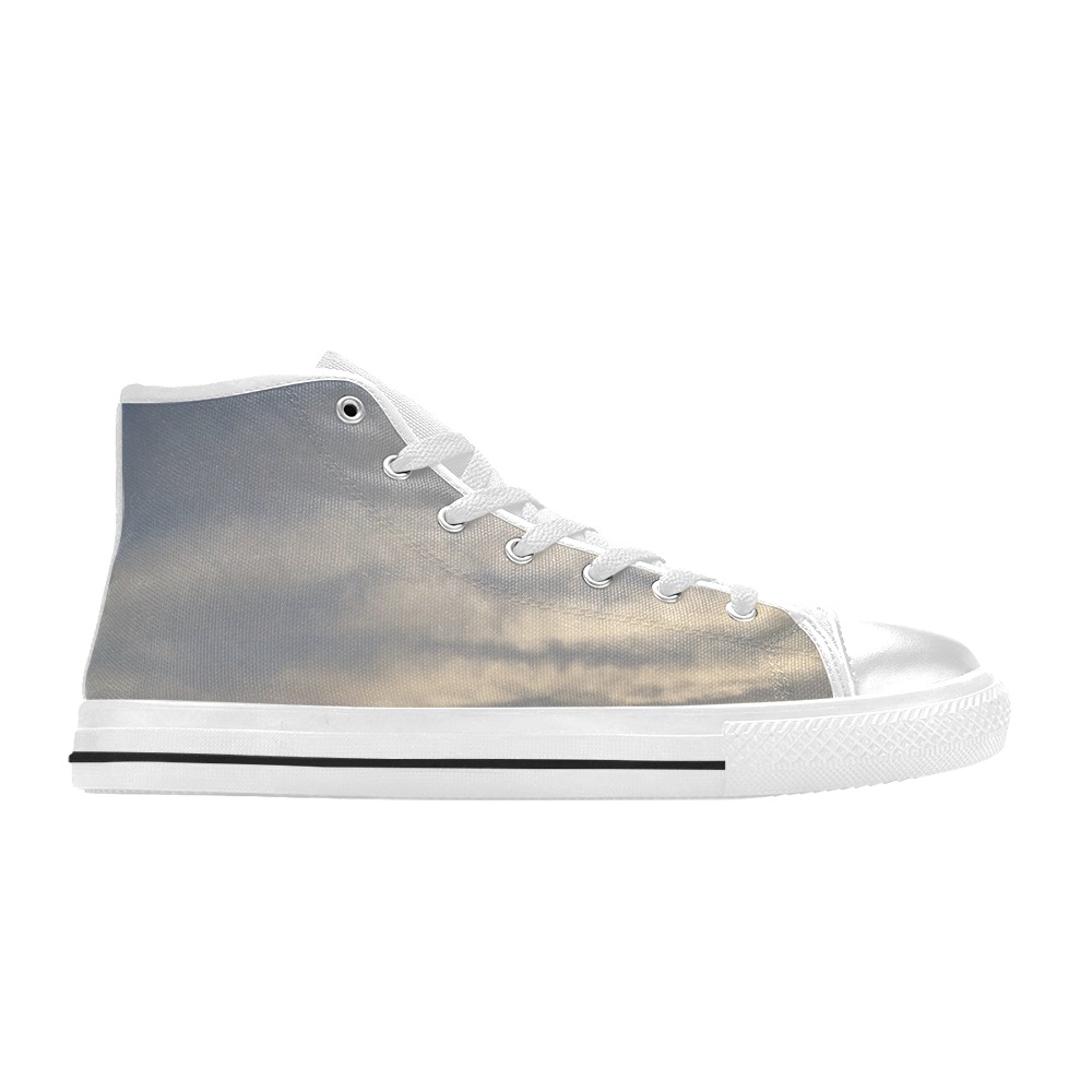 Rippled Cloud Collection Men’s Classic High Top Canvas Shoes (Model 017)