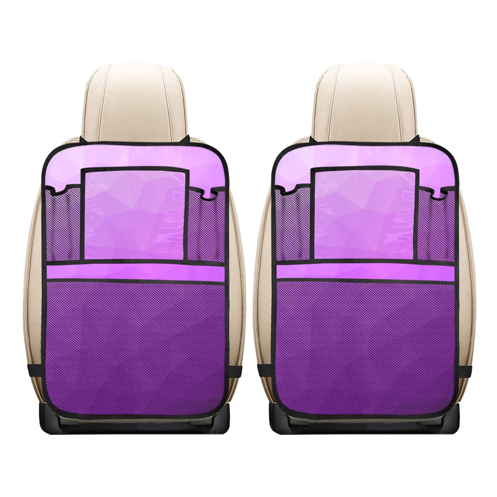 Purple gradient geometric mesh pattern Car Seat Back Organizer (2-Pack)
