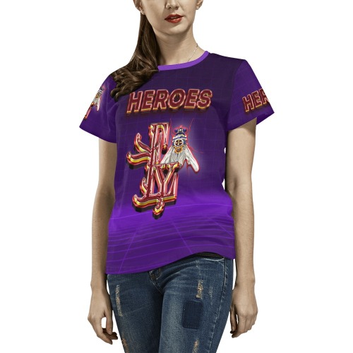 Heroes Collectable Fly All Over Print T-Shirt for Women (USA Size) (Model T40)