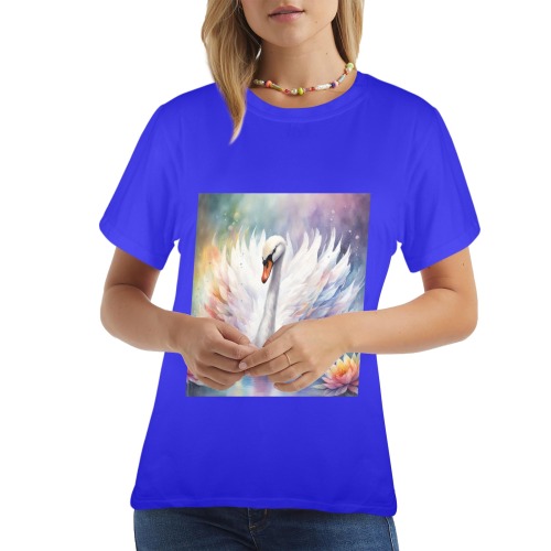 Rainbow Birds Swan 1 Women's T-Shirt in USA Size (Front Printing) (Model T78)