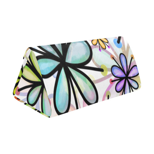 Watercolor Rainbow Doodle Daisy Flower Pattern Custom Foldable Glasses Case