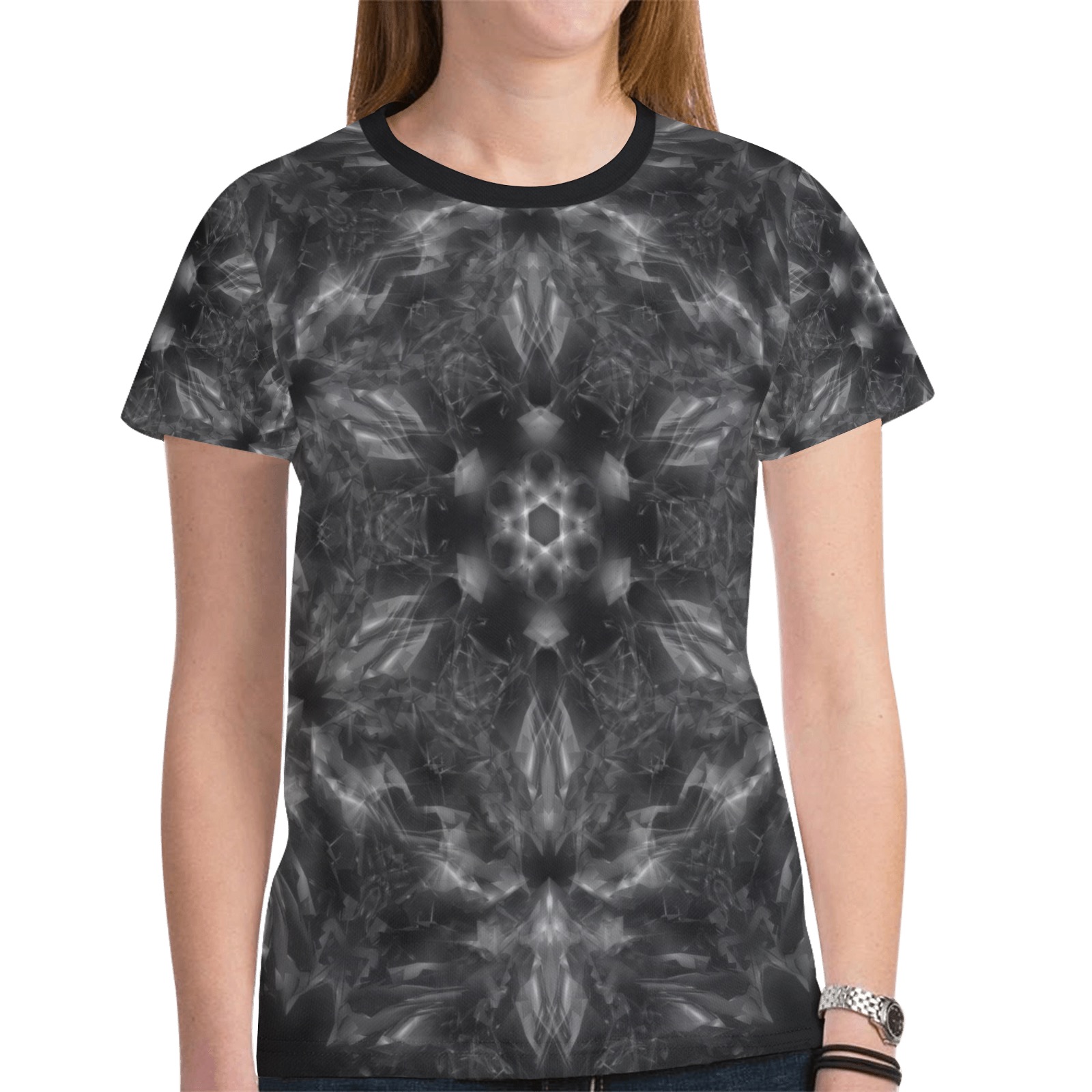 Ô Snowflake-219 New All Over Print T-shirt for Women (Model T45)
