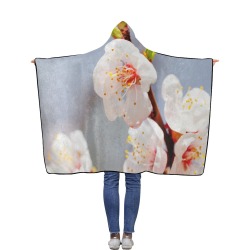 Magnificent Japanese apricot flowers on a tree. Flannel Hooded Blanket 40''x50''