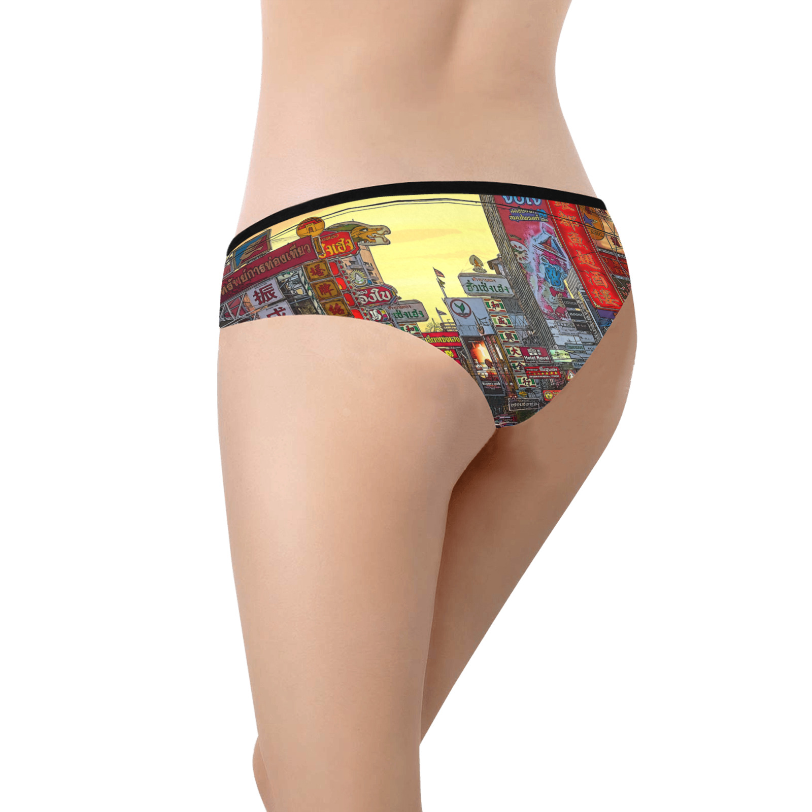 Chinatown in Bangkok Thailand - Altered Photo Women's Hipster Panties (Model L33)