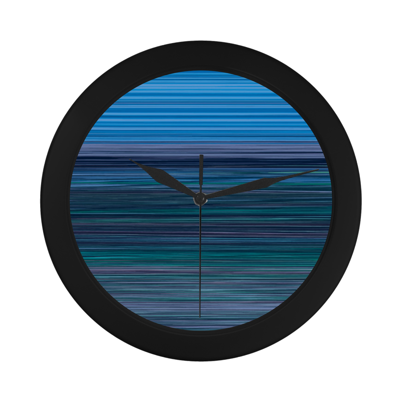 Abstract Blue Horizontal Stripes Circular Plastic Wall clock