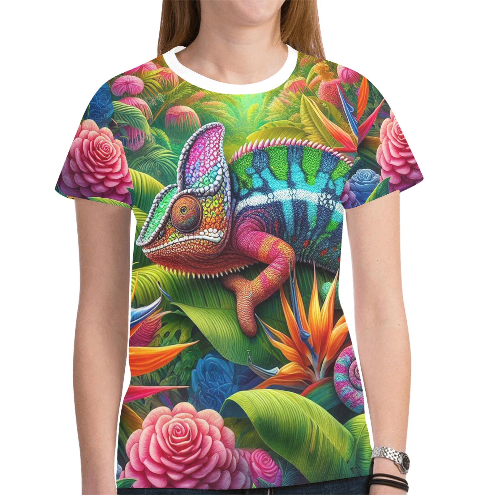 chameleon New All Over Print T-shirt for Women (Model T45)