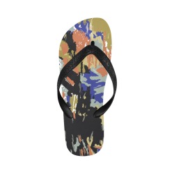 Paintbrush_abstract_colors_23 Flip Flops for Men/Women (Model 040)